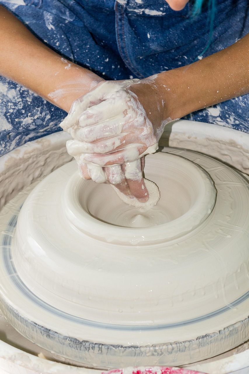 pottery wheel clay workshop hands