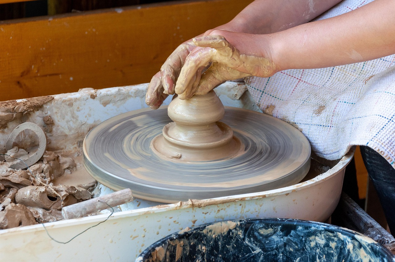 pottery wheel clay workshop hands