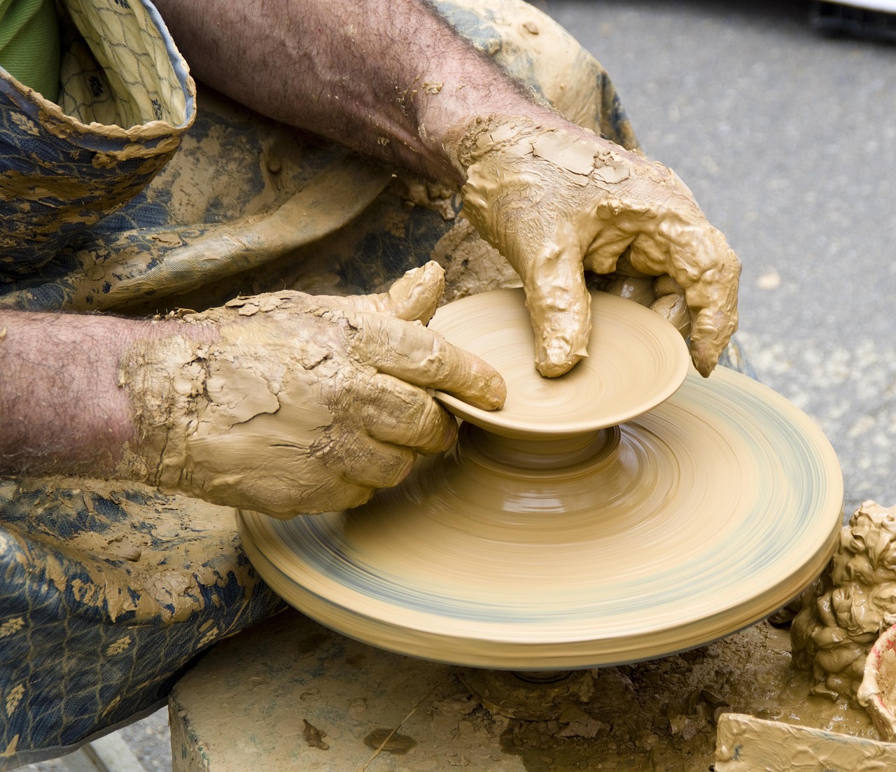 pottery wheel clay workshop hands