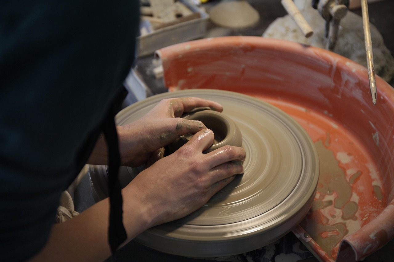 pottery wheel clay workshop hands