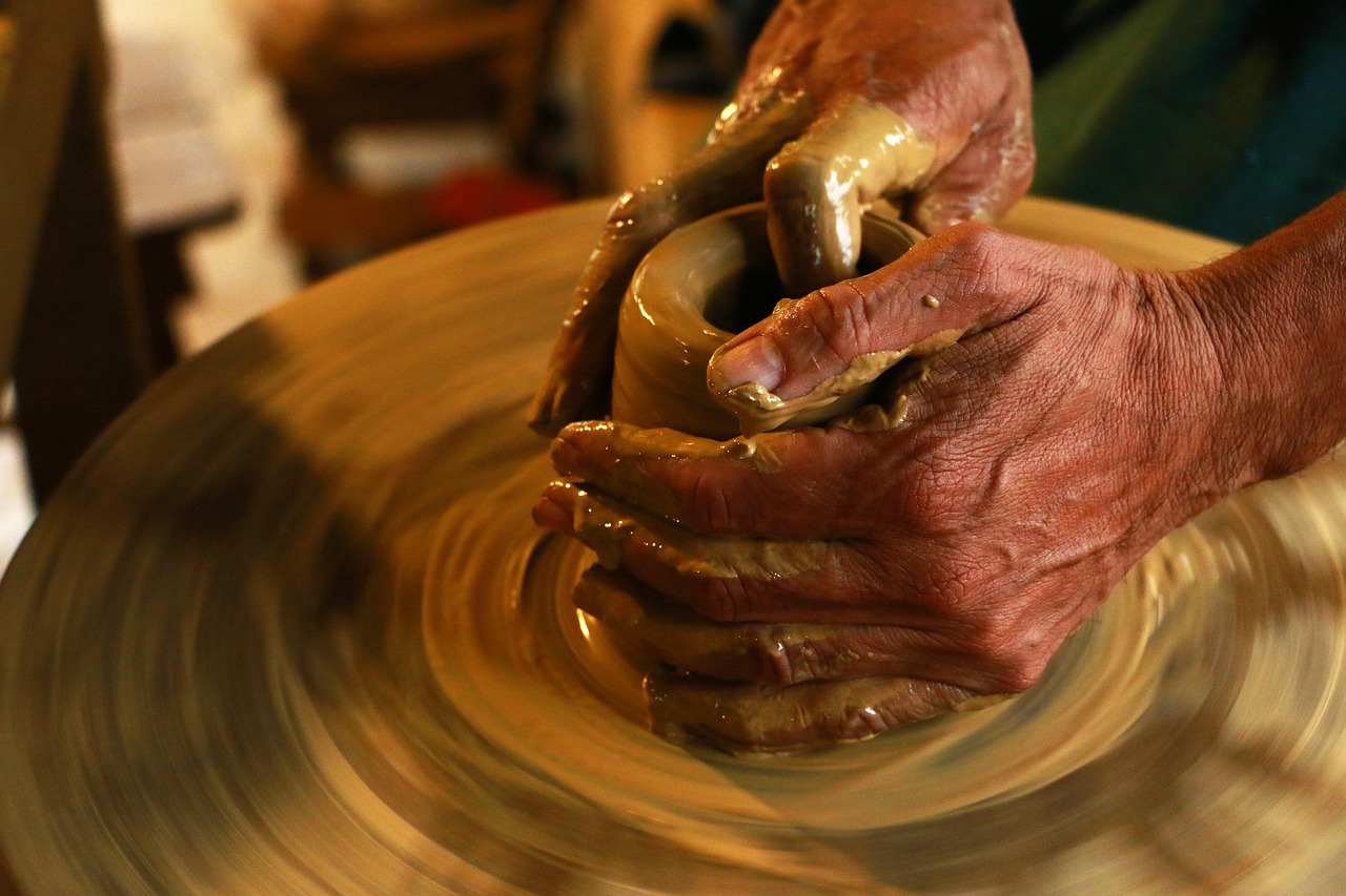 pottery wheel clay workshop hands