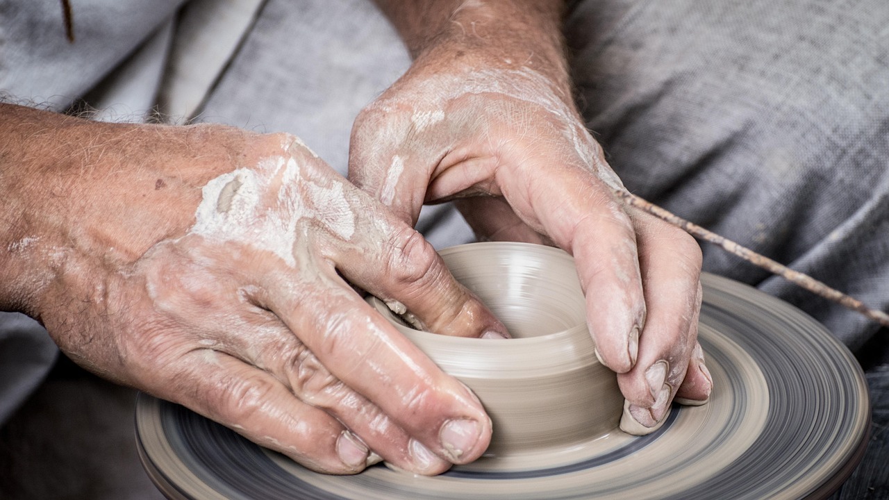 pottery wheel clay workshop hands