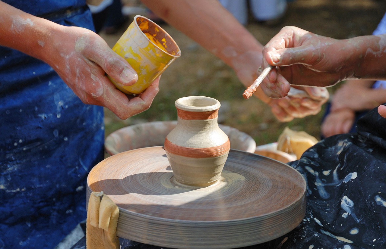 pottery wheel clay workshop hands